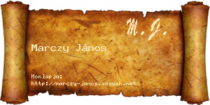 Marczy János névjegykártya