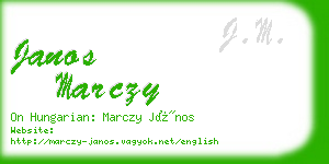 janos marczy business card